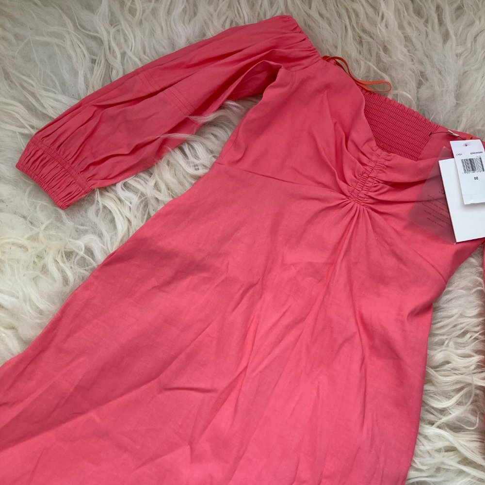 A.L.C. Mila Off the Shoulder Stretch Linen Blend Mini dress 1912 - Picture 4 of 14